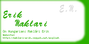 erik maklari business card