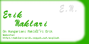 erik maklari business card